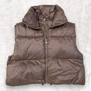 Puffer Vest with Pockets | Chocolate Brown | Size M | NWOT